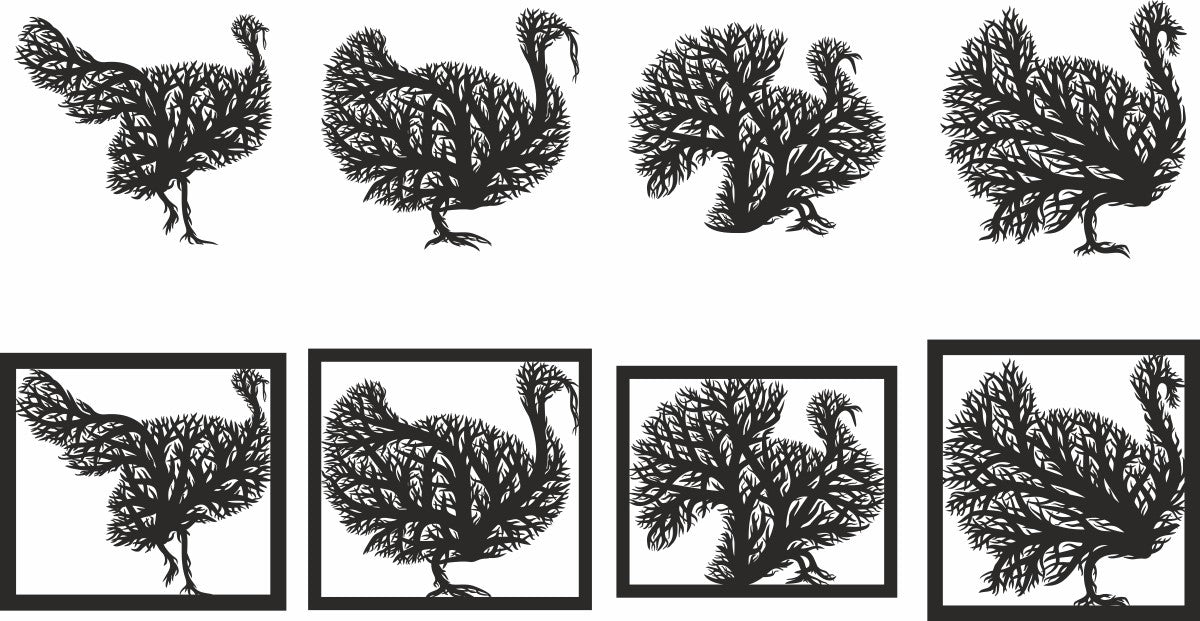 Tree turkey wall art decor svg