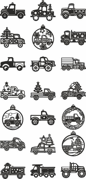 Trucks vector dxf bundle