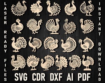 Turkey christmas laser cut bundle