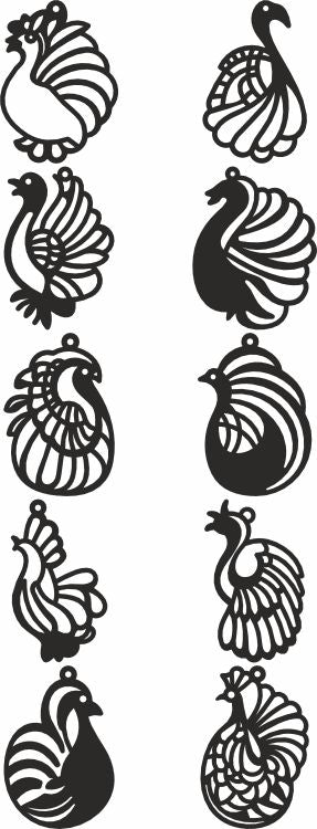 Turkey vector earrings