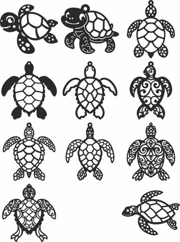 Turtle vector ornament design