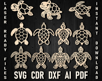 Turtles laser cut svg files