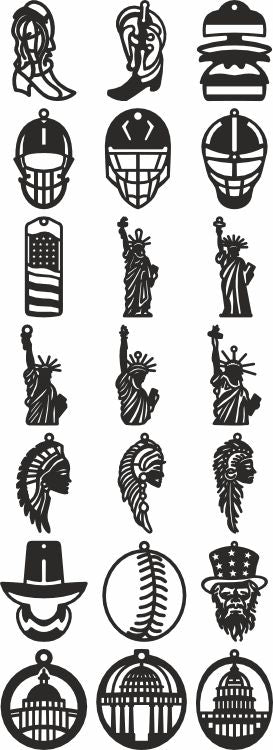 USA earrings vector bundle
