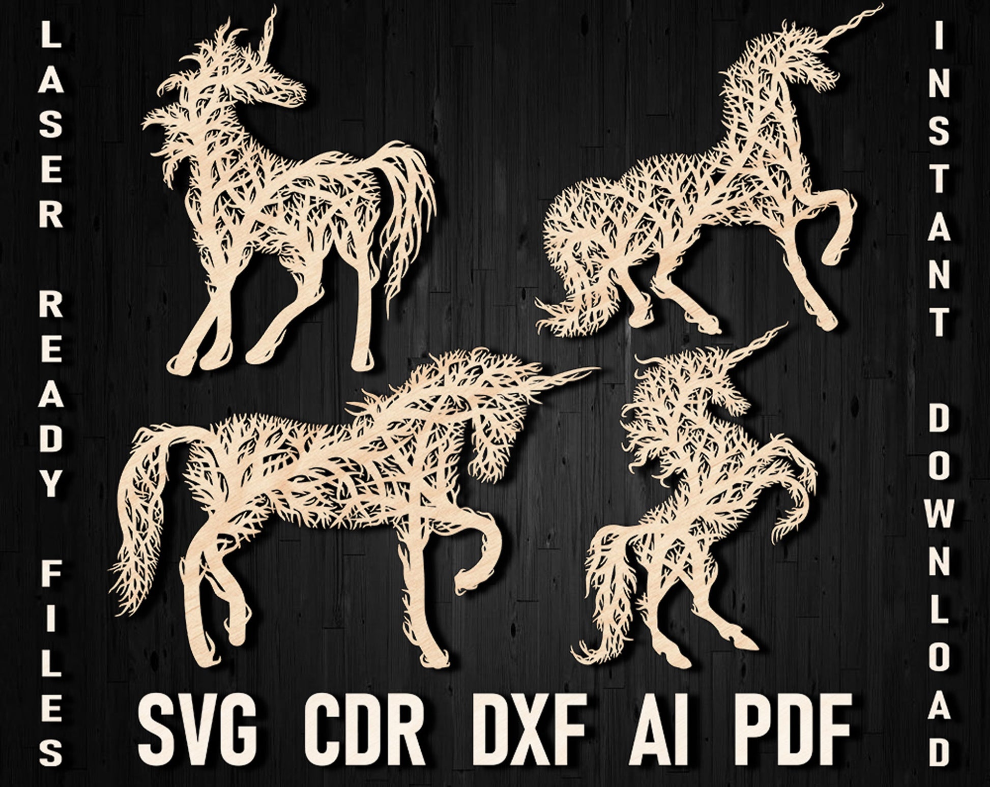 Unicorn laser cut svg design