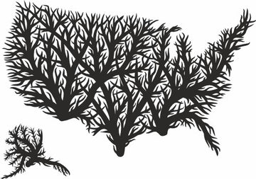 Unites States Map laser cut vector svg