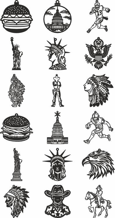 Vector USA laser cut bundle