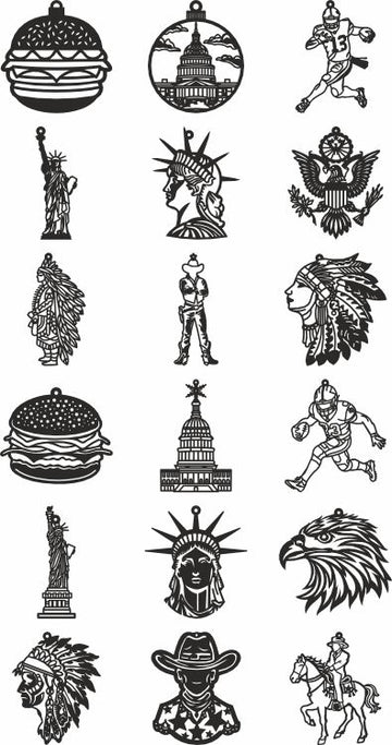 Vector USA laser cut bundle