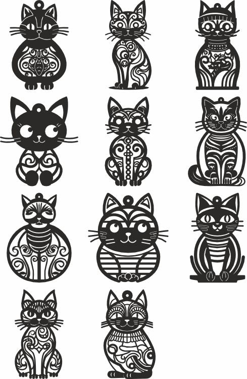 Vector cats svg christmas files