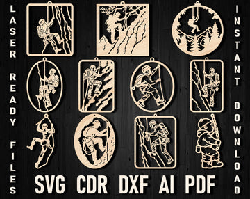 Wooden vector climber design bundle