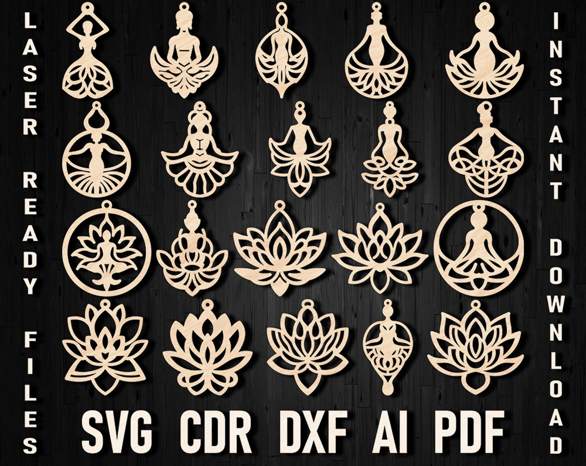 Yoga laser cut earring files
