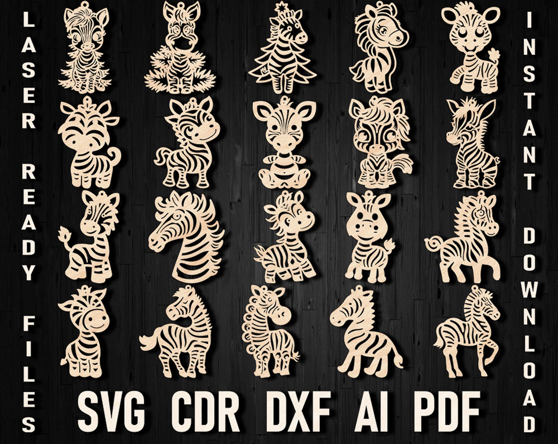 Zebra laser cut svg files