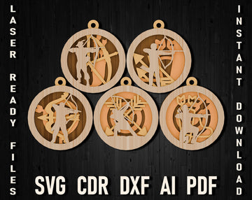 archery svg christmas ornament for glowforge