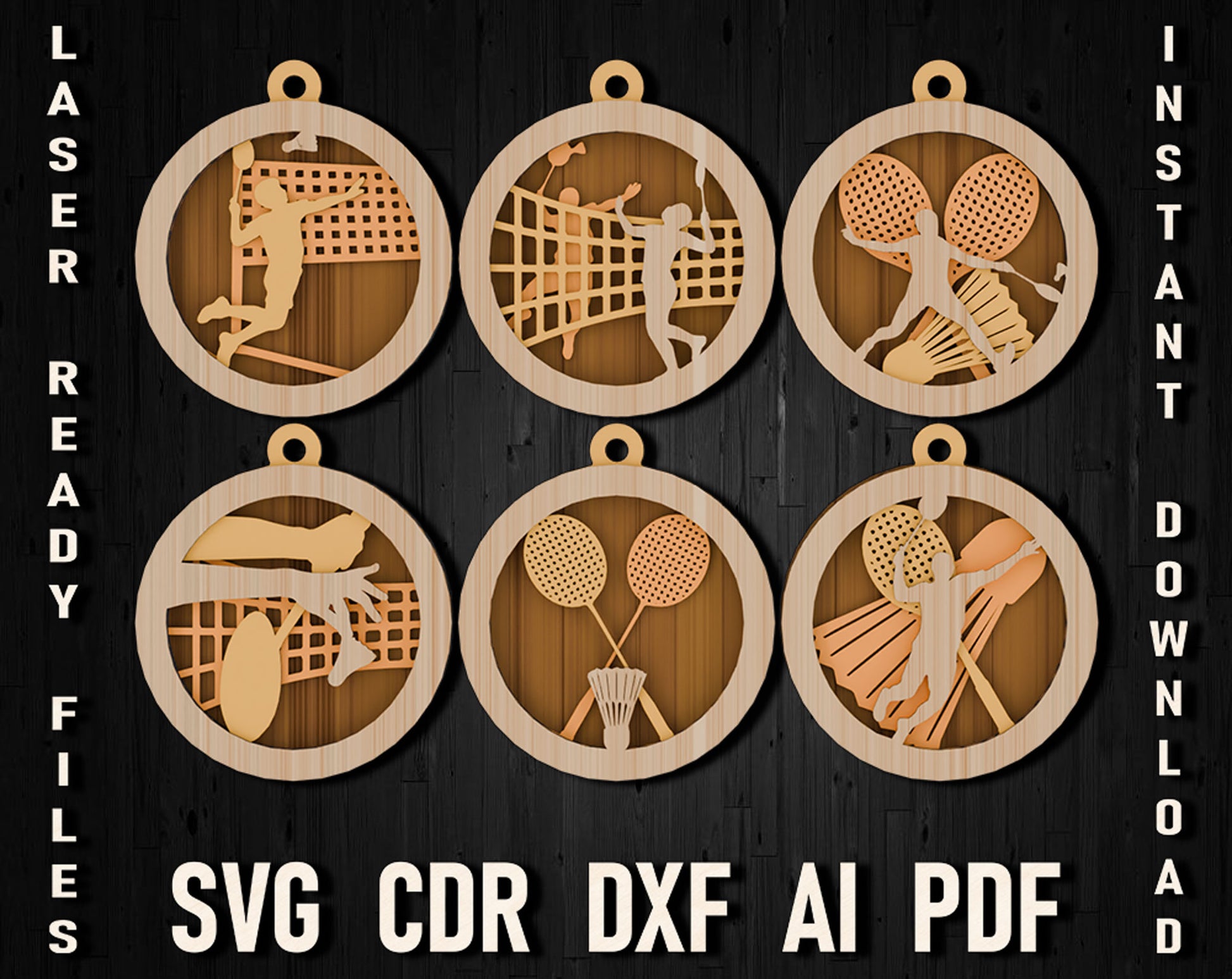 badminton multilayer svg christmas files for glowforge