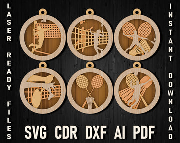 badminton multilayer svg christmas files for glowforge