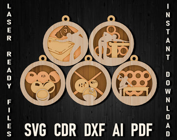 billiards christmas multi-layer file for glowforge