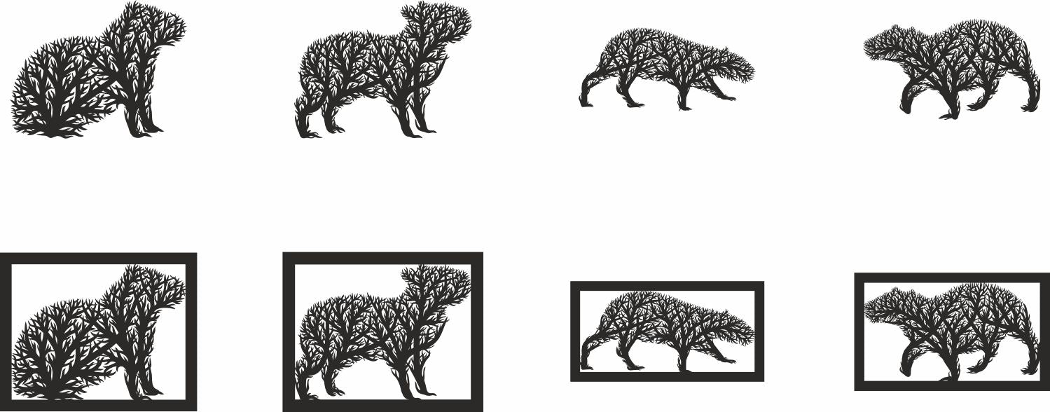 capybara tree laser cut wall panel