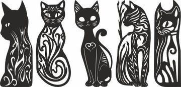cat bookmark stencil svg