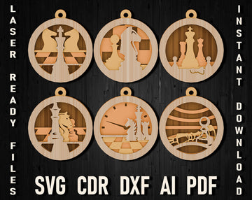 chess svg christmas laser cut ornament