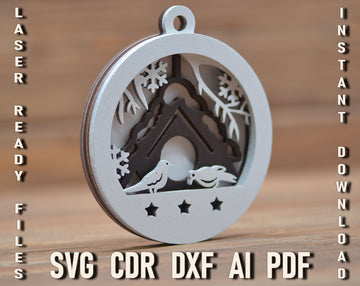 christmas bird feeder svg ball