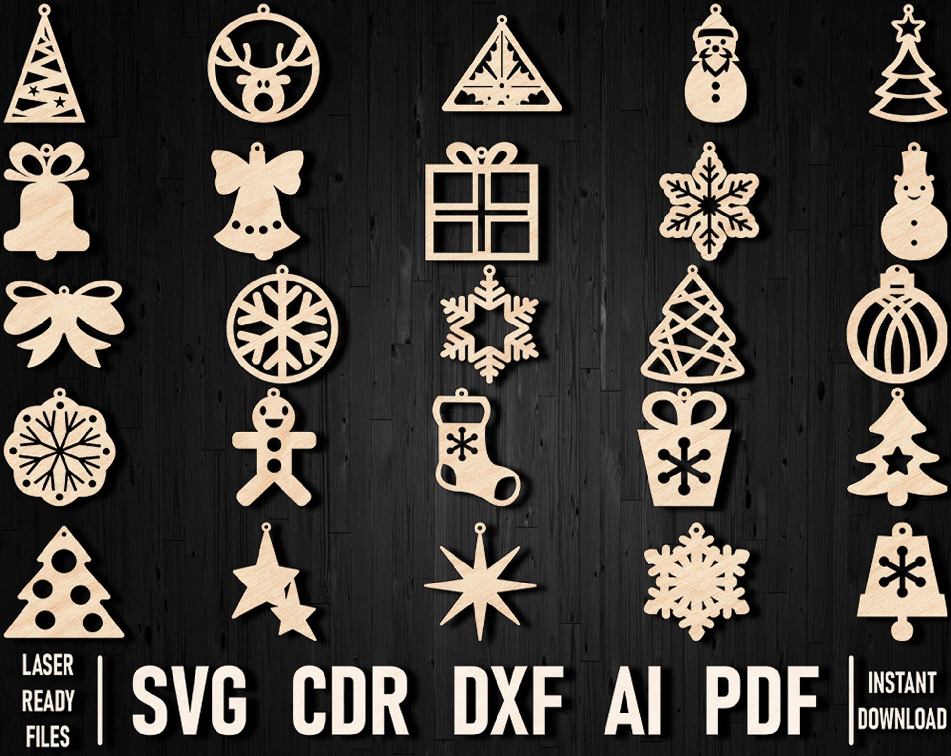 christmas earring laser bundle