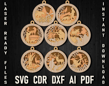 christmas hunting bundle svg laser cut files
