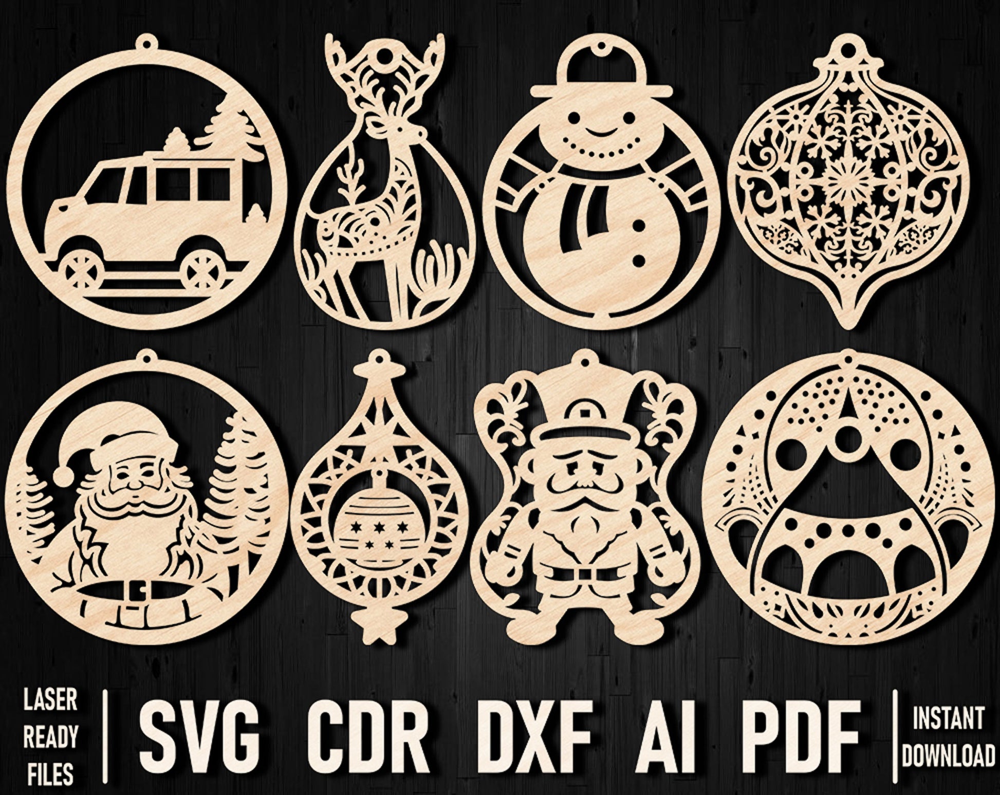 christmas laser cut svg designs