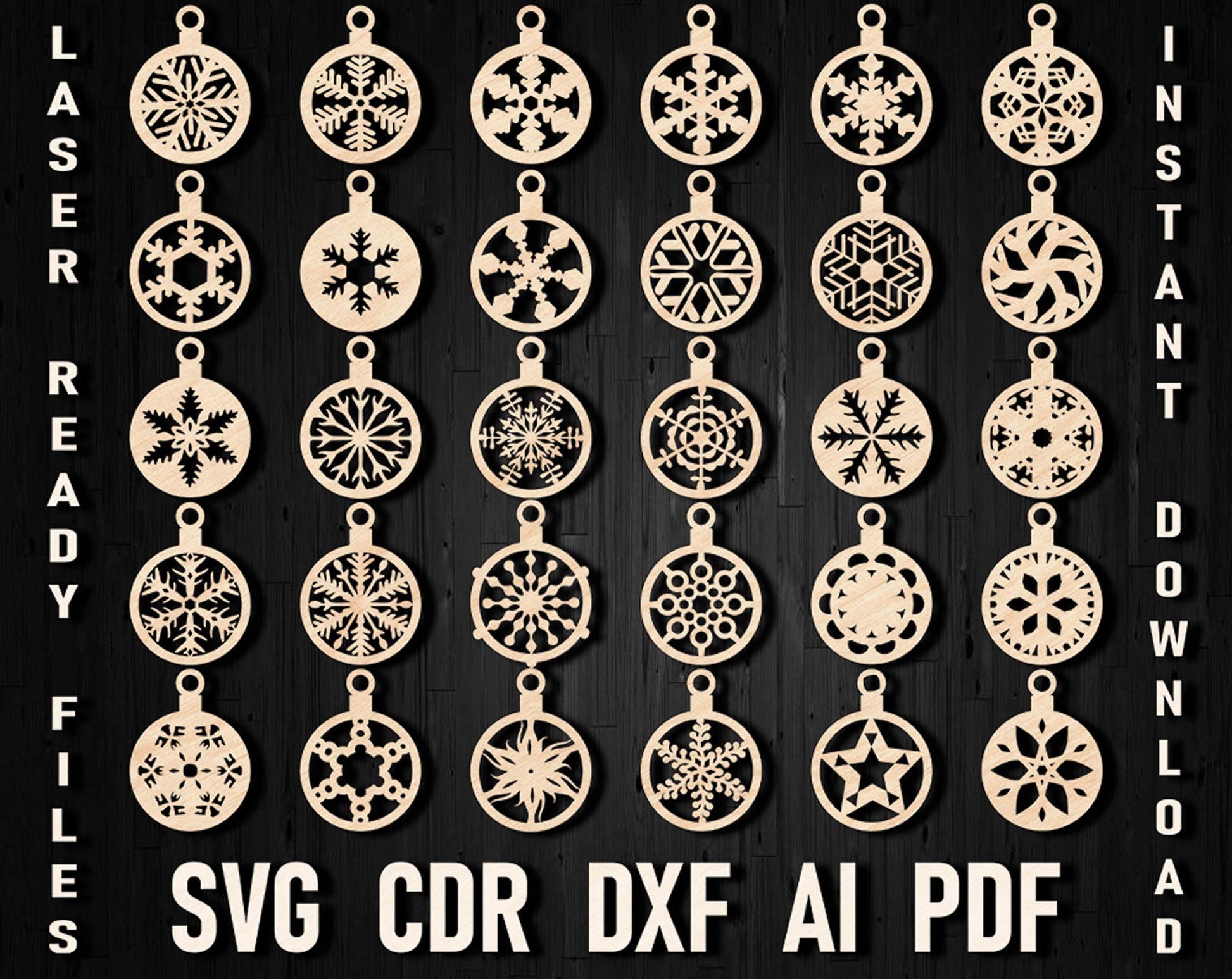 christmas snowflake laser cut files
