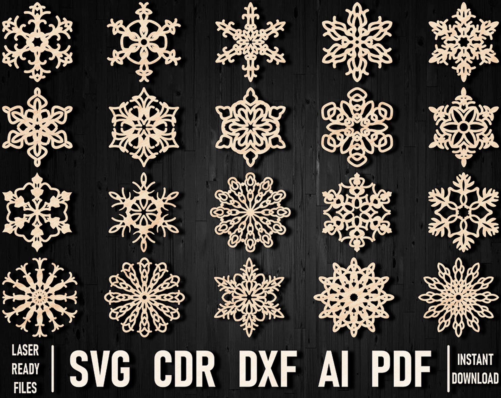 christmas snowflakes laser cutting