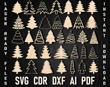 christmas tree glowforge svg