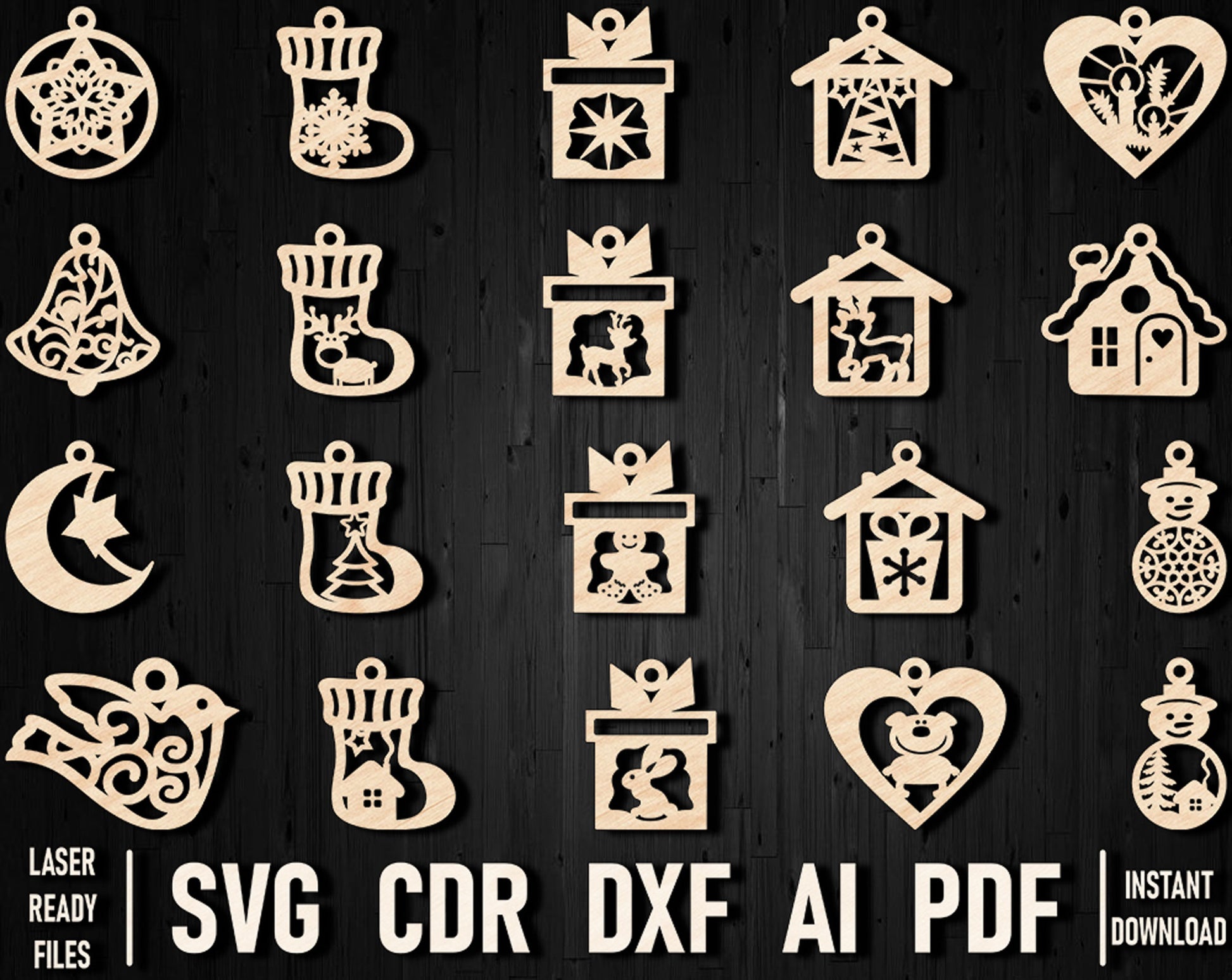 christmas vector stencil bundle