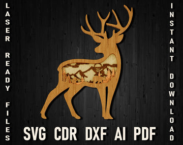 deer and bear multilayer file for glowforge