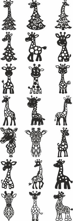 giraffe christmas laser cut bundle