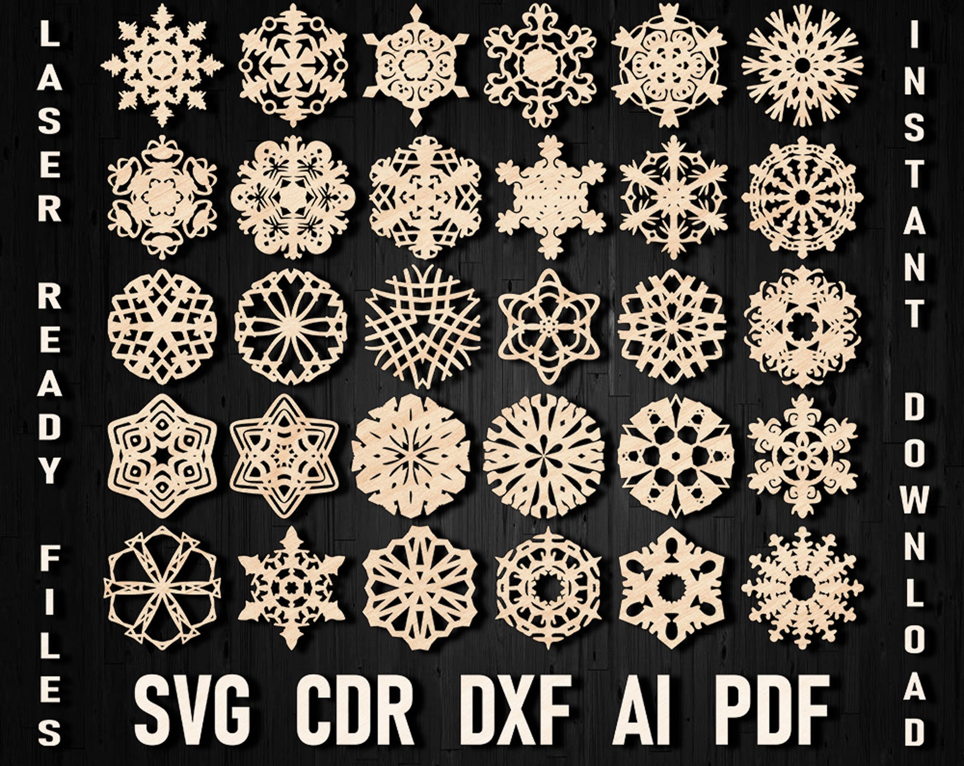 glowforge christmas snowflakes svg