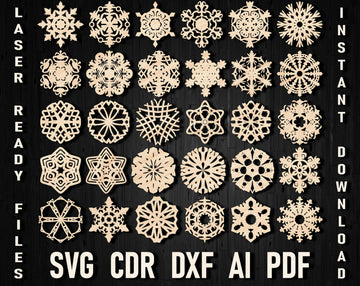 glowforge christmas snowflakes svg