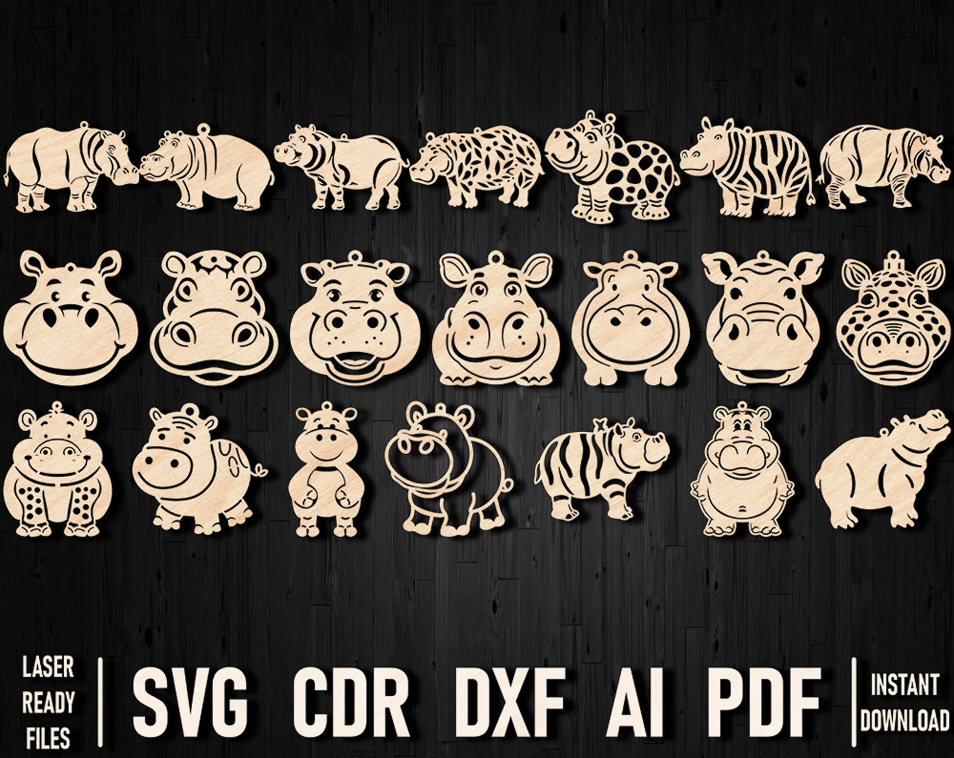 hippopotamus christmas svg toy