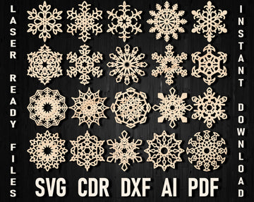 laser cut snowflake ornaments