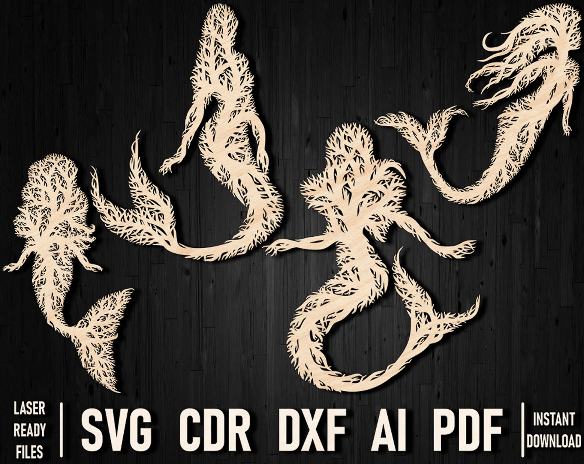 mermaid cutting file for glowforge