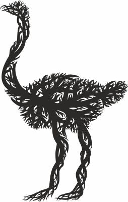 ostrich illustration dxf design