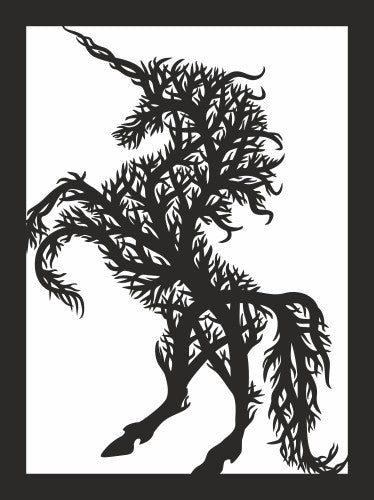 unicorn wall art decor dxf files