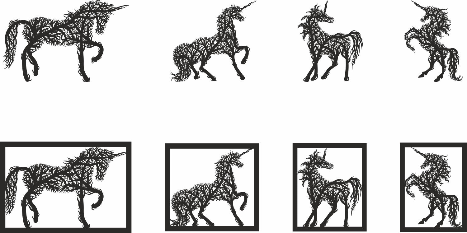 unicorn wall tree panel ornament