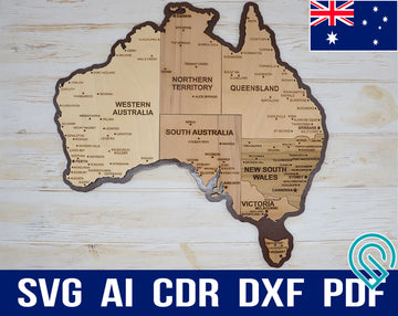 Australia Map Svg File For Laser Cutting