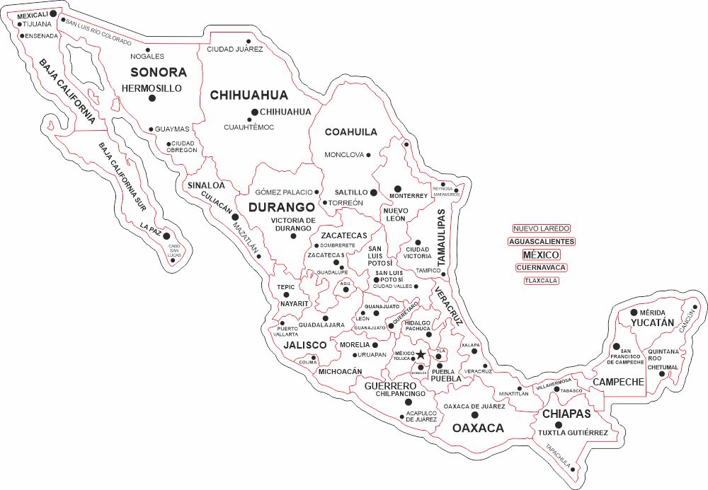 Mexico Svg Map Glowforge
