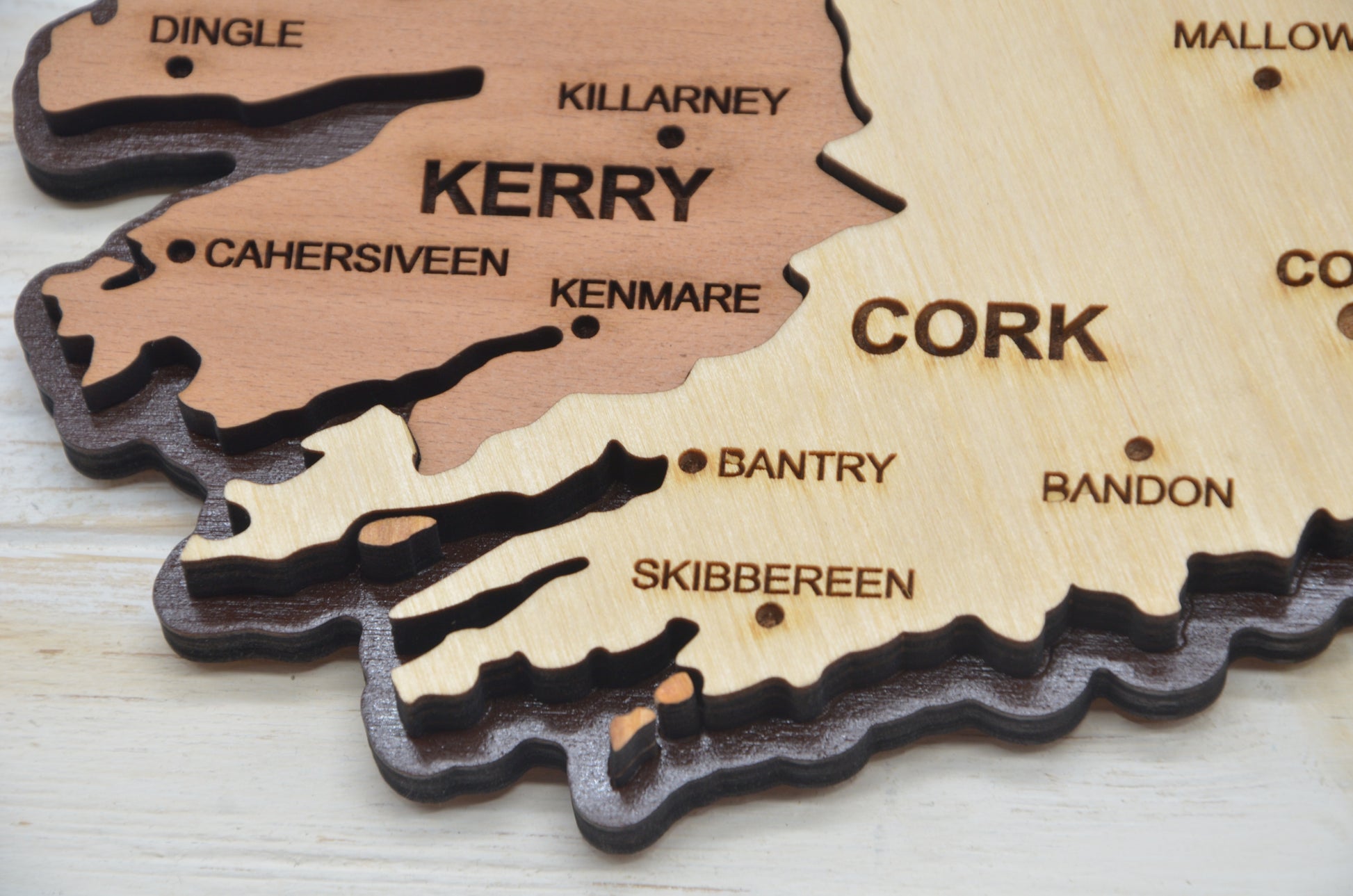 Republic of Ireland Wooden Map