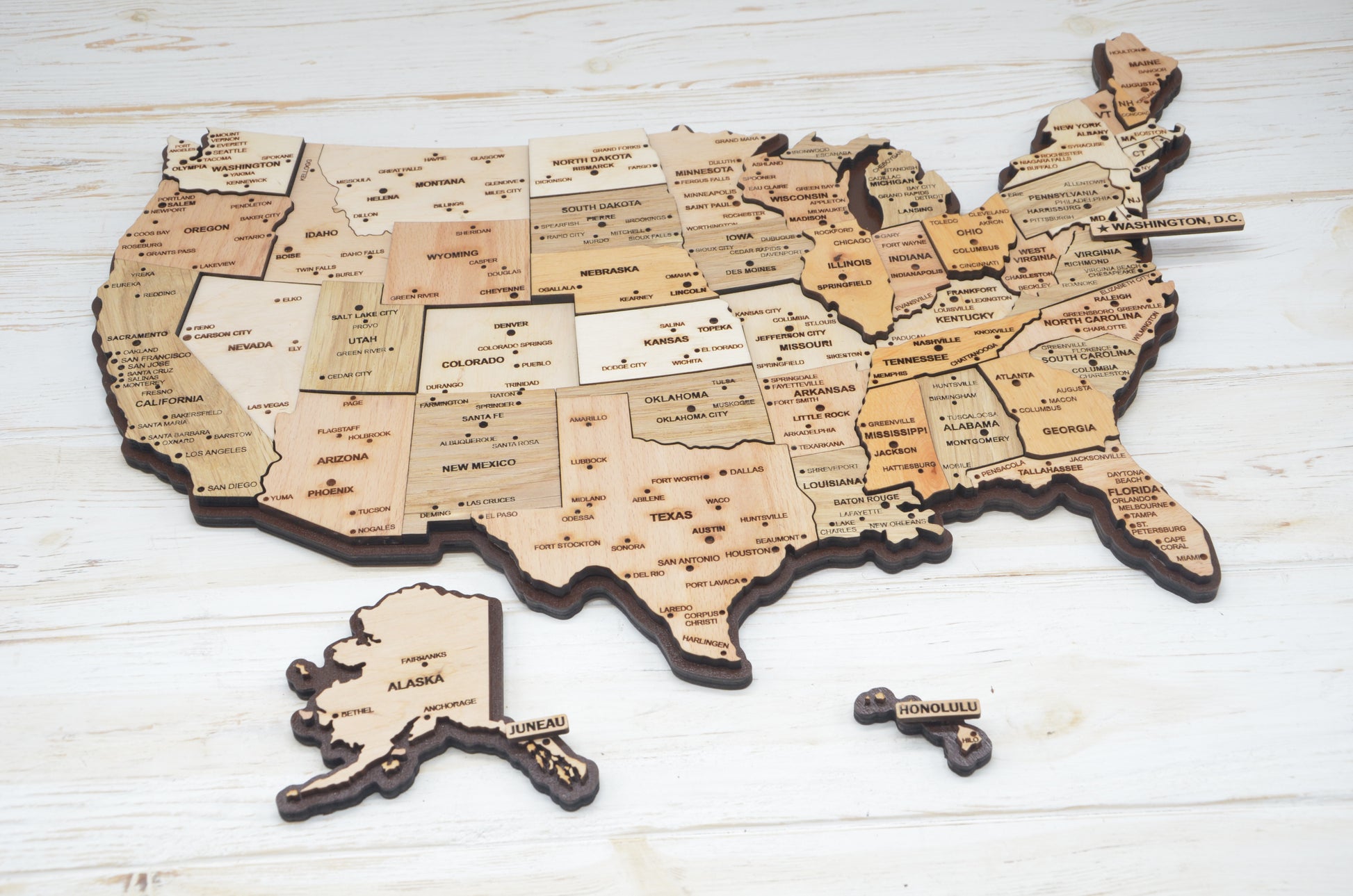 Wooden USA Map
