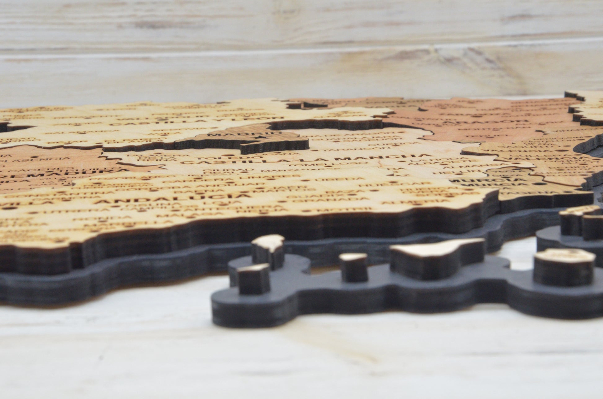 Wooden map Spain