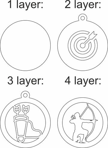 archery multilayer digital cutting file