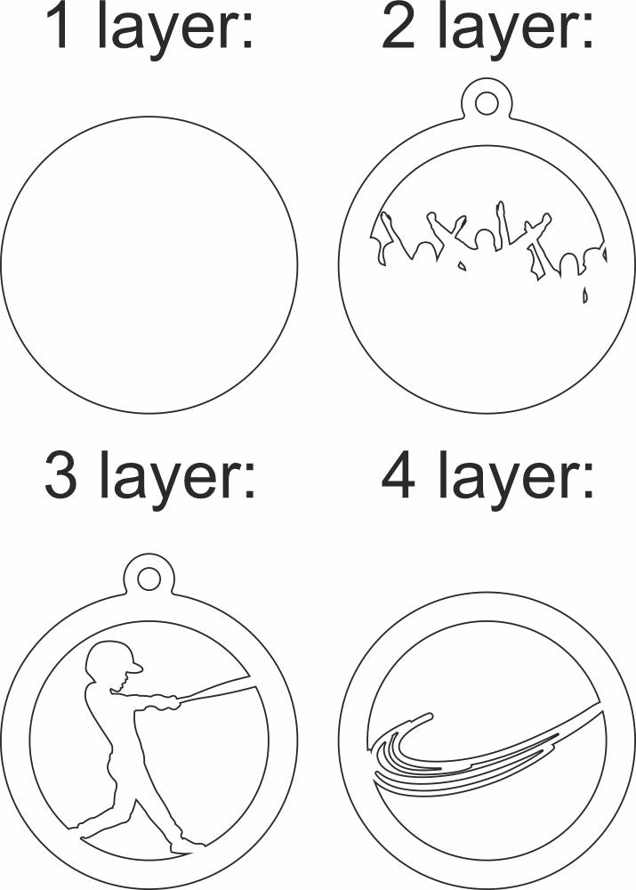 baseball multilayer template dxf