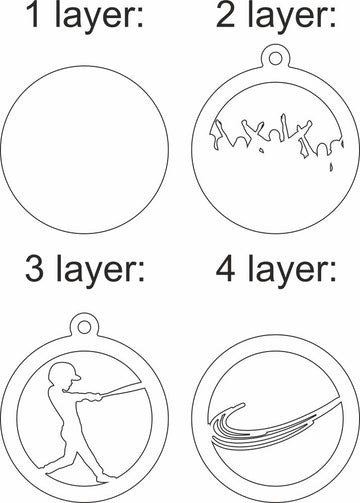 baseball multilayer template dxf