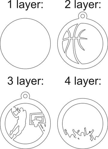 basketball multi-layer silhouette