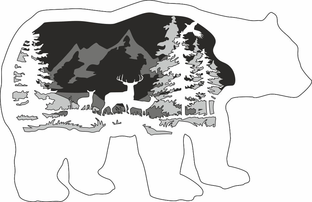 bear and deer wall decoration